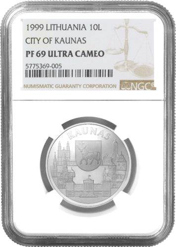 1999 Lietuva Kauņa 10 litai PF 69 ULTRA CAMEO (1)