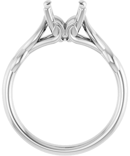 14K White  9x7 mm Oval Solitaire Engagement Ring Mounting (2)