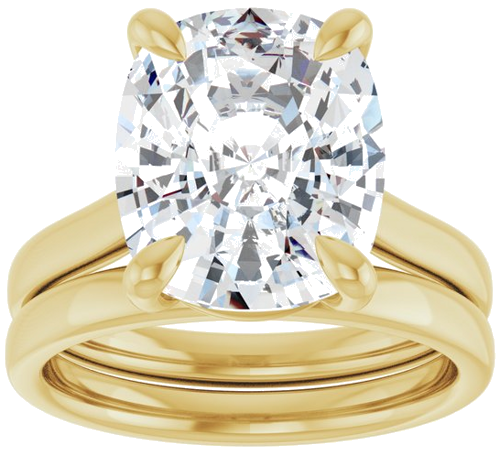 Sužadėtuvių Žiedas „Claw-Prong Solitaire“ 14k yellow gold Elongated Cushion 12mm x 10mm (7)