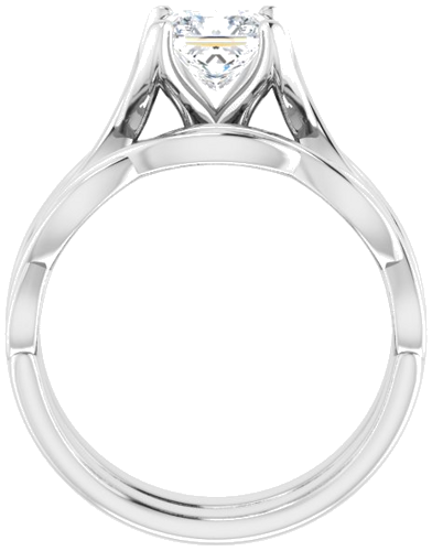 Sužadėtuvių Žiedas „Solitaire Rope“ 14k white gold Square 5.5mm (7)