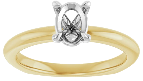 Sužadėtuvių Žiedas „Claw-Prong Euro Shank“ 14k yellow/white gold Oval 7mm x 5mm (3)