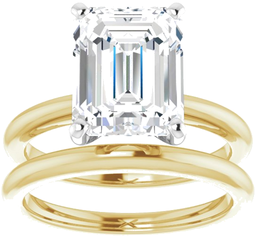 Sužadėtuvių Žiedas „Solitaire“ 585 Baltojo Ir Geltonojo Aukso Emerald 10mm x 8mm (8)