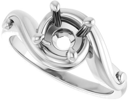 Sužadėtuvių Žiedas „Solitaire“ 14k white gold Round 6.5mm (5)