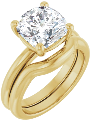 Sužadėtuvių Žiedas 14k yellow gold Cushion 9mm (6)