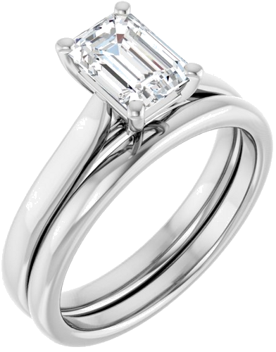 Sužadėtuvių Žiedas „Solitaire“ 417 Baltojo Aukso Emerald 7mm x 5mm (6)