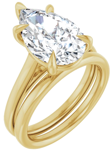 Sužadėtuvių Žiedas „Claw-Pong“ 14k yellow gold Pear 14mm x 9mm (6)