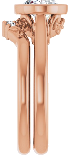 Sužadėtuvių Žiedas „Bezel-Set“ 10k rose gold Oval 9mm x 7mm (9)