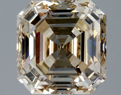 3.13 carat Fancy Light Yellowish Brown-VVS2 Natūralus Asscher Deimantas (1)