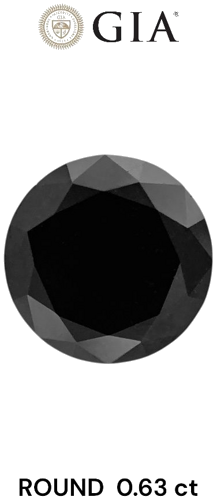 0.63 carat Fancy Black-VVS2 Excellent cut Natūralus Round Deimantas (1)