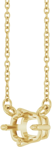Pakabukas „Claw-Prong Solitaire“ 14k yellow gold Elongated Cushion 7mm x 5mm (2)