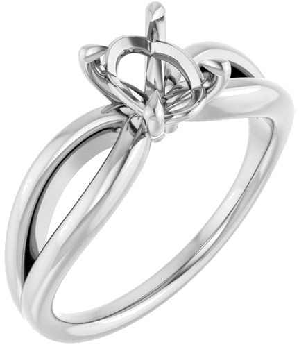 Sužadėtuvių Žiedas „Claw-Prong“ 14k white gold Oval 7.5mm x 5.5mm (1)