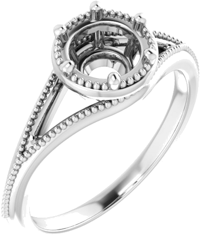 Sužadėtuvių Žiedas „Solitaire“ 585 Baltojo Aukso Round 6.5mm (1)