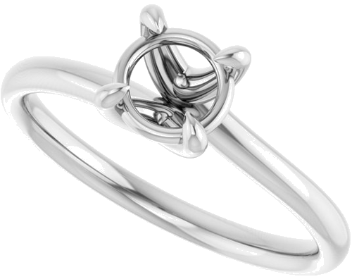 Sužadėtuvių Žiedas „Solitaire“ 14k white gold Round 5.8mm (5)