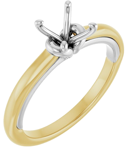 Sužadėtuvių Žiedas „Solitaire“ 14k yellow/white gold Round 6.5mm (1)