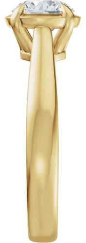 Sužadėtuvių Žiedas „Claw-Prong Solitaire Bezel-Style“ 14k yellow gold Round 7.4mm (4)