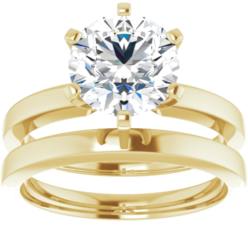 Sužadėtuvių Žiedas „Solitaire“ 14k yellow gold Round 8.2mm (8)