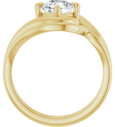 Sužadėtuvių Žiedas „Claw-Prong Solitaire Bypass“ 14k yellow gold Round 6.5mm (7)
