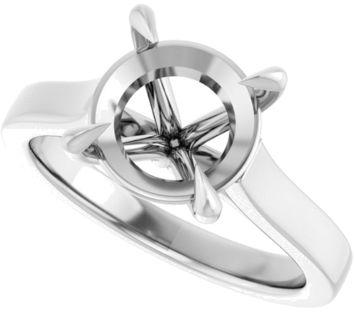 Sužadėtuvių Žiedas „Claw-Prong“ 14k white gold Round 9.4mm (5)