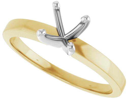 Sužadėtuvių Žiedas „Solitaire“ 14k yellow/white gold Round 5.7mm x 6mm (5)