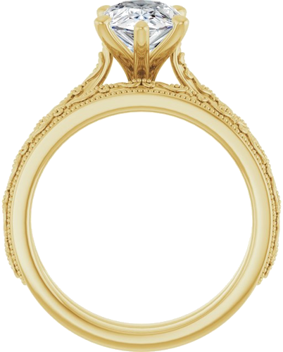 14K Yellow  10x7 mm Pear Solitaire Engagement Ring Mounting (7)