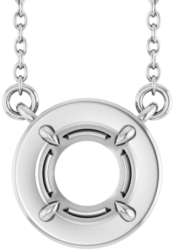 Pakabukas „Claw-Prong Solitaire Bezel-Style“ 925 Sidabro Round 6mm (1)
