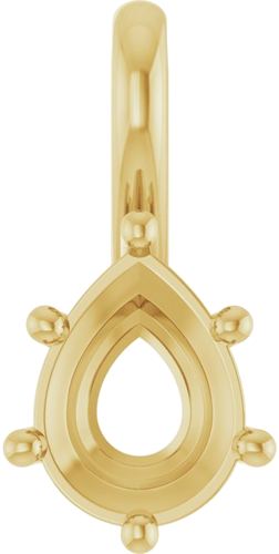 Pakabukas „Solitaire Charm“ 14k yellow gold Pear 8mm x 6mm (1)