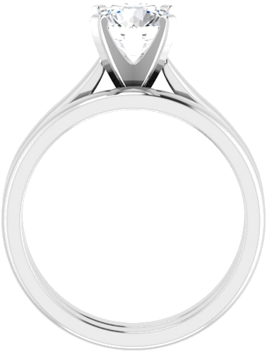 Sužadėtuvių Žiedas „Solitaire“ 585 Baltojo Aukso Round 7mm (6)