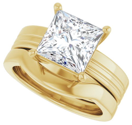 Sužadėtuvių Žiedas „Solitaire“ 14k yellow gold Square 8mm (10)