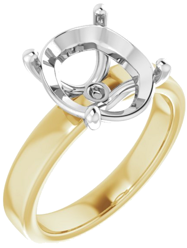 Sužadėtuvių Žiedas „Solitaire“ 14k yellow/white gold Oval 12mm x 10mm (1)