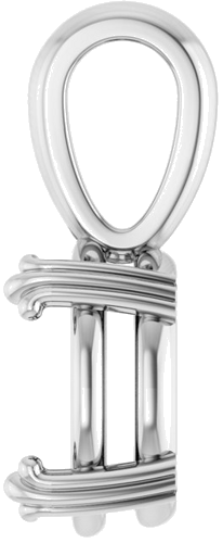 Pakabukas „Decorative Prong Solitaire“ 10k white gold Oval 10mm x 8mm (3)