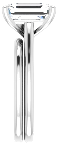 14K White 10x8 mm Emerald Solitaire Engagement Ring Mounting (9)