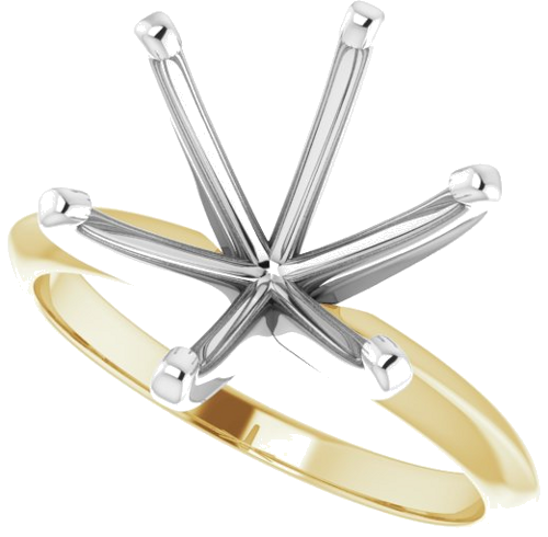Sužadėtuvių Žiedas „Lightweight Solitaire“ 14k yellow/white gold Round 11mm x 11.4mm (5)