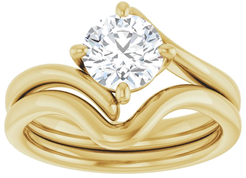 Sužadėtuvių Žiedas „Solitaire Bypass“ 14k yellow gold Round 6.5mm (8)