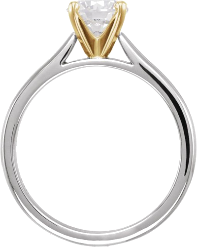 14K White Yellow 6.5 mm Round Solitaire Engagement Ring Mounting (4)