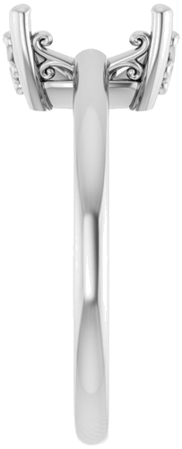 Sužadėtuvių Žiedas „Solitaire Vintage-Inspired Scroll“ 14k white gold Elongated Cushion 9mm x 7mm (4)