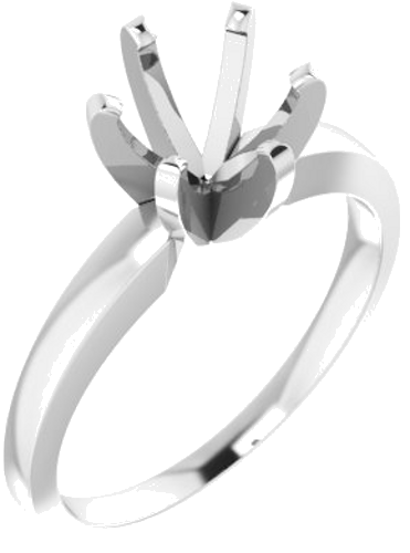 Platinum  7.3-7.7 mm Round 6-Prong Solitaire Engagement Ring Mounting (1)