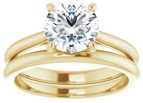 14K Yellow 7.4 mm Round Solitaire Engagement Ring Mounting (8)