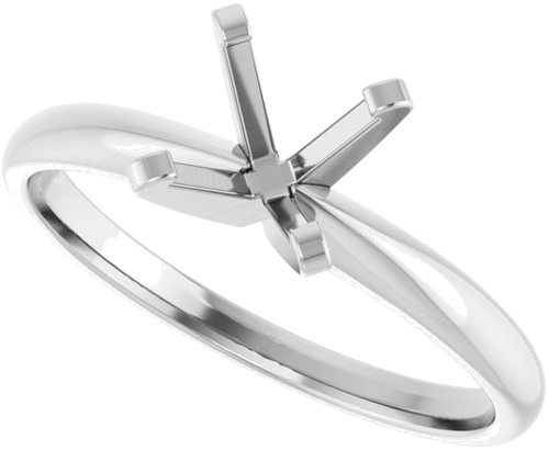 Sužadėtuvių Žiedas „Solitaire“ 14k white gold Round 6.5mm (5)