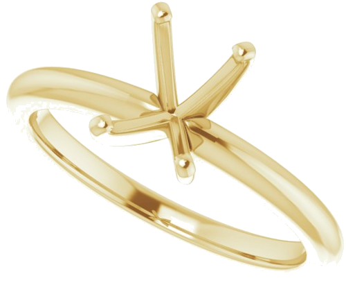 Sužadėtuvių Žiedas „Solitaire“ 585 Geltonojo Aukso Emerald 7mm x 5mm (5)