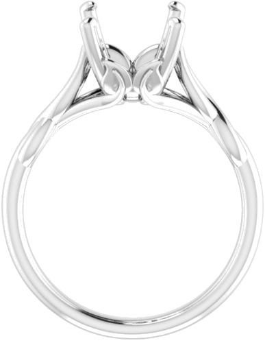 14K White  10x8 mm Emerald Solitaire Engagement Ring Mounting (2)