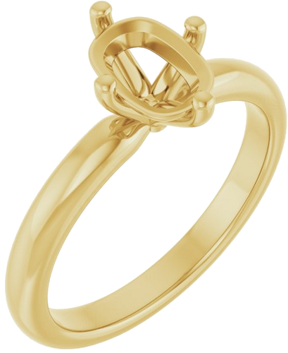 Sužadėtuvių Žiedas 14k yellow gold Elongated Cushion 7.5mm x 5.5mm (1)