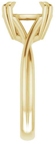 Sužadėtuvių Žiedas „Double Claw-Prong Solitaire Criss-Cross“ 14k yellow gold Round 10mm (4)
