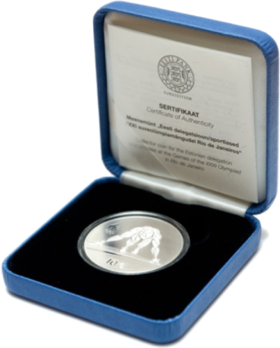 2016 Igaunijas XXXI olimpisko spēļu Riodežaneiro 10 eiro sudraba monēta (3)