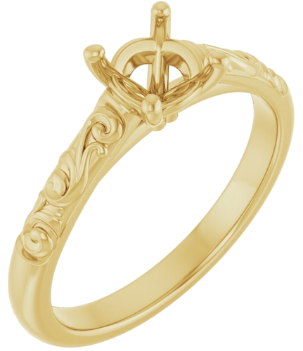 Sužadėtuvių Žiedas „Solitaire“ 14k yellow gold Round 5.8mm (1)