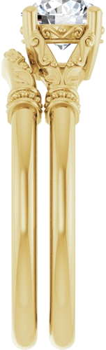 Sužadėtuvių Žiedas „Sculptural“ 14k yellow gold Round 5.8mm (9)