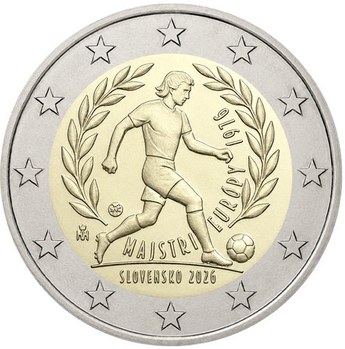 2026 Slovakia European Football Championship 2 euro coin (1)