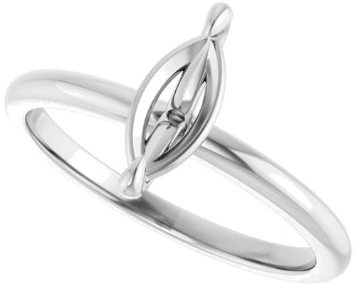 14K White  9x4.5 mm Marquise Solitaire Engagement Ring Mounting (5)