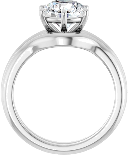 Sužadėtuvių Žiedas 14k white gold Round 8.2mm (7)
