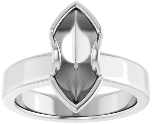Sužadėtuvių Žiedas „Half-Bezel Solitaire“ 10k white gold Marquise 13mm x 6.5mm (3)