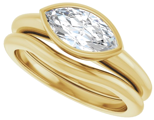 Sužadėtuvių Žiedas „Bezel-Set Solitaire“ 14k yellow gold Marquise 10mm x 5mm (10)